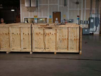 two commercial packing crates